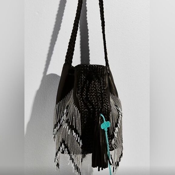 Free People x Enshalla Beaded Bucket Bag - Picture 1 of 12